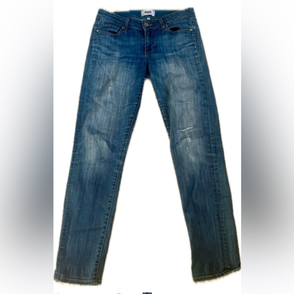 PAIGE Women’s Skyline Ankle Peg Jeans Size‎ 27 Medium Wash Blue Denim